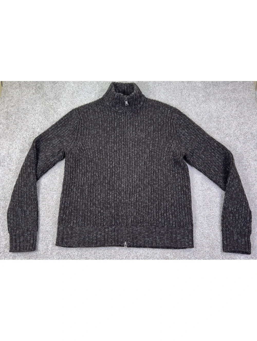 Banana Republic Extra Fine Italian Merino Wool Sweater Mens M Dark Brown Ribbed